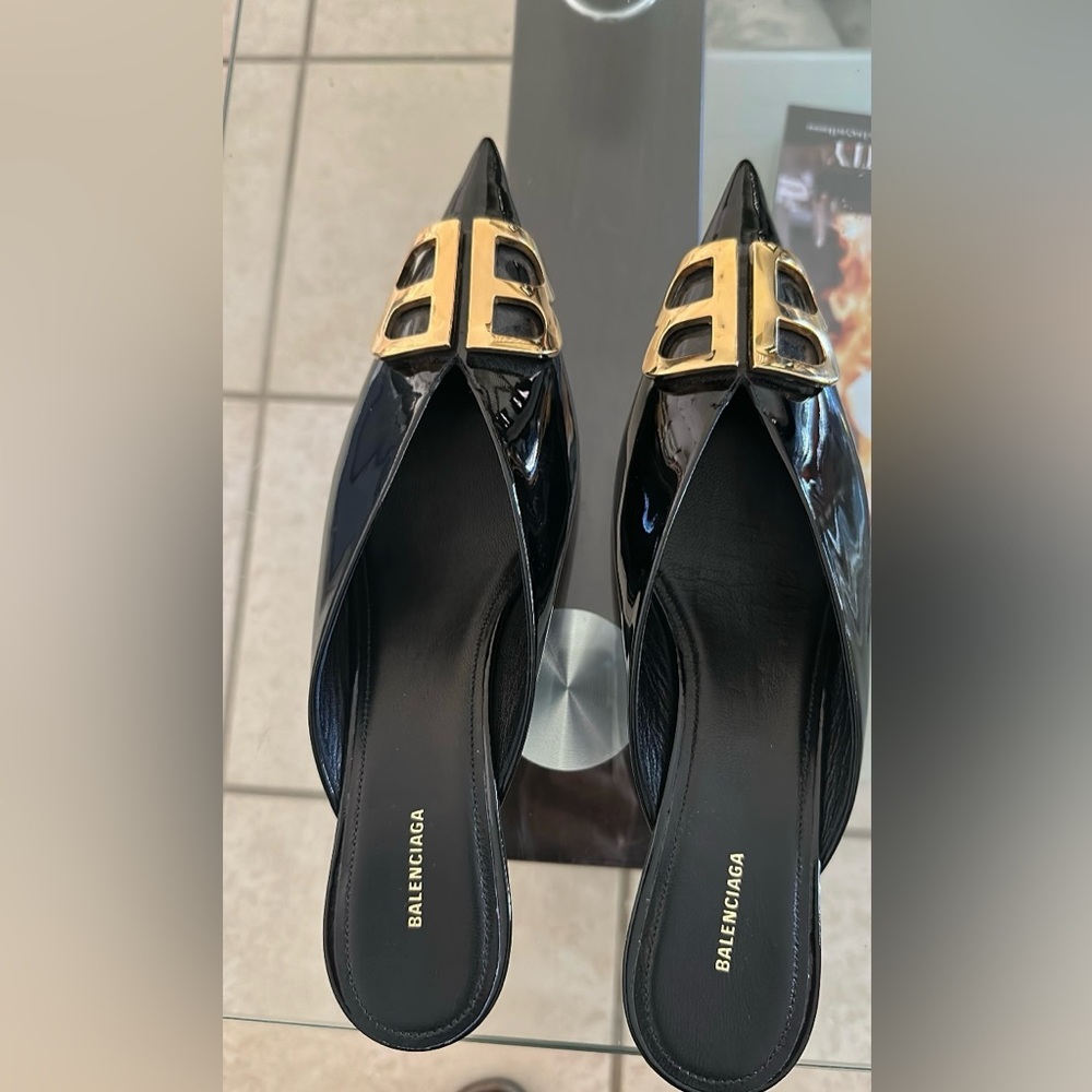 Balenciaga Patent BB Mules